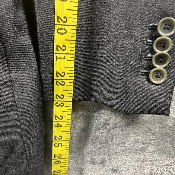 Edifice Mens Blazer Loro Piana Fabric 44 Gray Wool Jacket Four Seasons Classy - Picture 11 of 13
